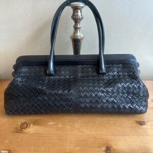 Bottega Veneta Black Woven Shoulder Bag